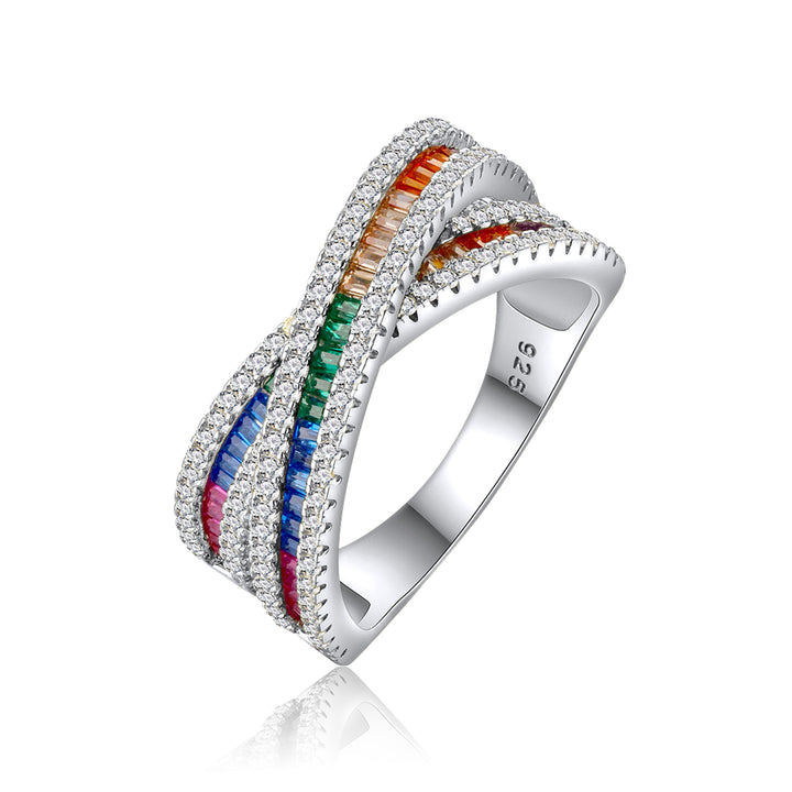 Anello ad Intreccio Baguette Rainbow