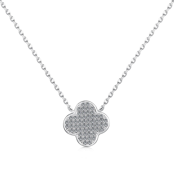 Collana Quadrifoglio Pavé