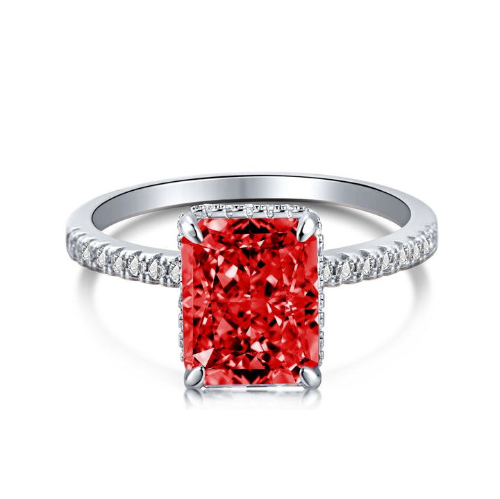 Anello Solitario Radiant Rosso